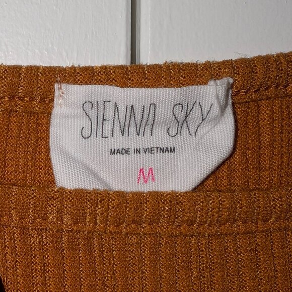 SIENNA SKY Jumpsuit Sleeveless W/ Pockets Wide Leg Knit Burnt Orange - Picture 3 of 3